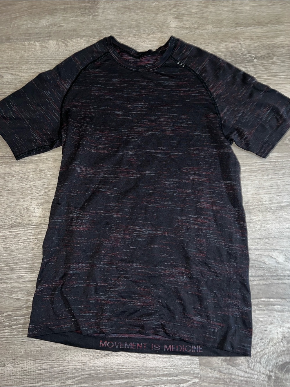 Lululemon Black and Red Heather Metal Vent Tech Short-Sleeve Men's Shirt